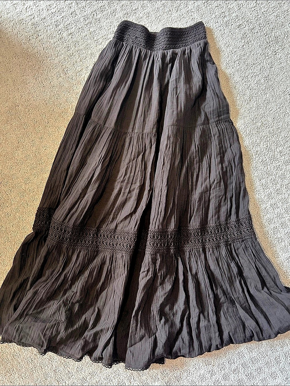 aerie Boho Brown Maxi Skirt